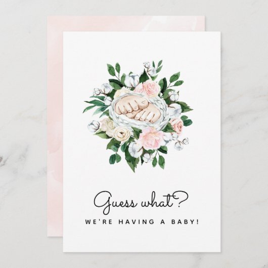 Raad eens wat er tijdens de zwangerschap gebeurt m aankondiging (Voorkant / Achterkant)