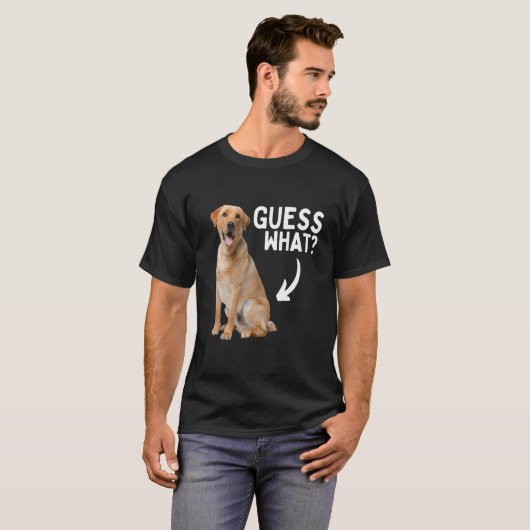 Raad eens wat gele lab Butt! Funny Labrador Retrie T-shirt (Voorkant volledig)