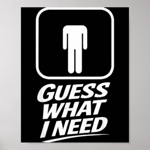 Raad eens wat grappige badkamer humor mannen grap poster