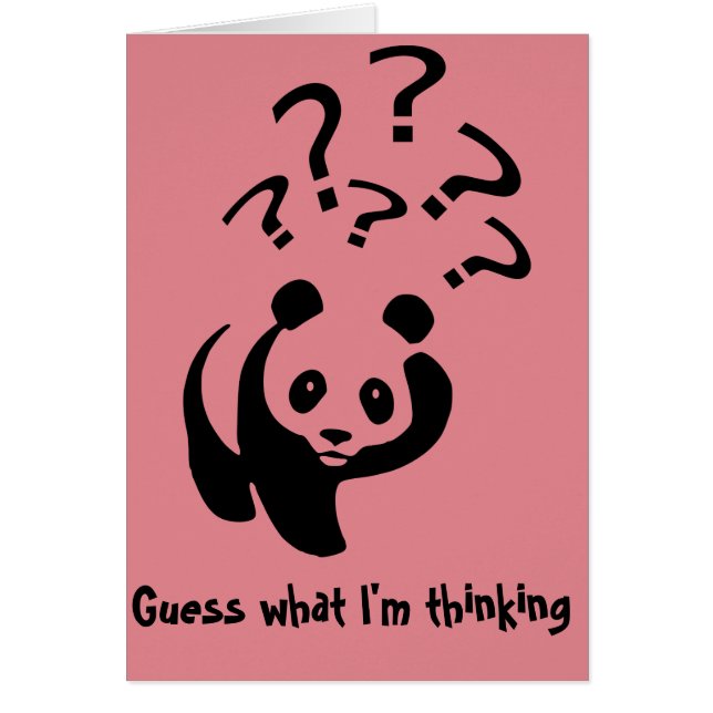 Raad eens wat ik denk dat Panda kaarten personalis (Voorkant)