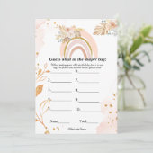 Raad eens wat in de luier tas baby shower spel Kaa Aankondiging (Staand voorkant)