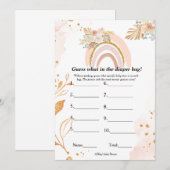 Raad eens wat in de luier tas baby shower spel Kaa Aankondiging (Voorkant / Achterkant)