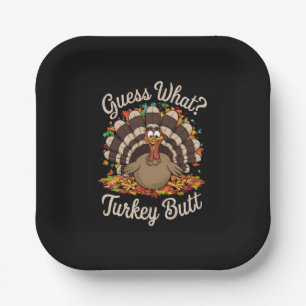  Raad eens wat kalkoen kont grappige thanksgiving  Papieren Bordje