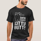 Raad eens wat kat kont grappig kattenliefhebber ki t-shirt (Voorkant)