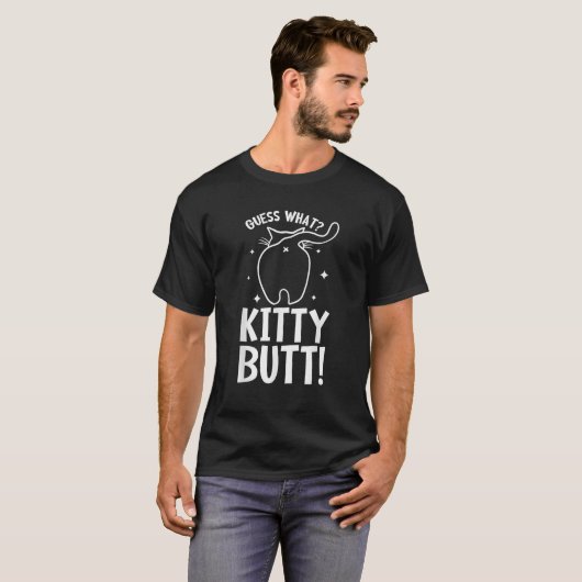 Raad eens wat kat kont grappig kattenliefhebber ki t-shirt (Voorkant volledig)