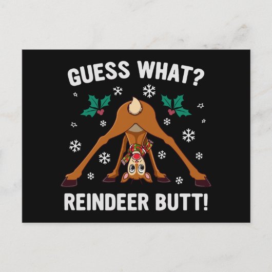 Raad eens wat Kerstman Rendier Anus Kerstgrap Feestdagenkaart (Voorkant)