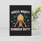 Raad eens wat Kerstman Rendier Anus Kerstgrap Kaart (Staand voorkant)