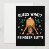 Raad eens wat Kerstman Rendier Anus Kerstgrap Kaart (Voorkant / Achterkant)