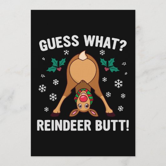 Raad eens wat Kerstman Rendier Anus Kerstgrap Kaart (Voorkant)