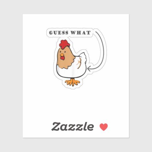 Raad eens wat kip Butt Funny Chicken Sticker (Vel)