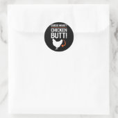 Raad eens wat kip Butt Ronde Sticker (Tas)