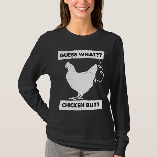 Raad eens wat kip Butt White voor T-shirt (Voorkant)
