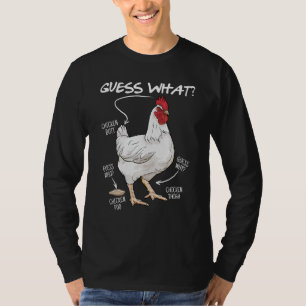 Raad eens wat kip maar grappig kip grap Humor fa T-shirt