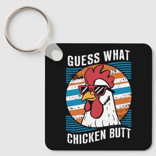 Raad eens wat kip maar grappige kip liefhebbers sleutelhanger (Voorkant)