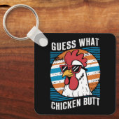 Raad eens wat kip maar grappige kip liefhebbers sleutelhanger (Voorkant)