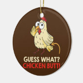 Raad eens wat kippen boer zijn keramisch ornament (Links)