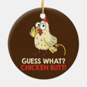 Raad eens wat kippen boer zijn keramisch ornament (Achterkant)