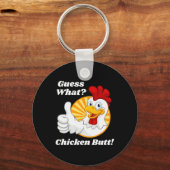 Raad eens wat Kippengaai Grappig Funny Clic Grap  Sleutelhanger (Voorkant)