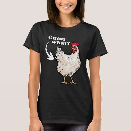 Raad eens wat kippenkont domme vader grap t-shirt (Voorkant)