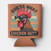 Raad eens wat kippenkont grappige retro haan blikjeskoeler (Voorkant)