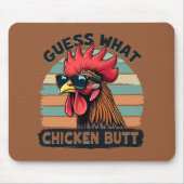 Raad eens wat kippenkont grappige retro haan muismat (Voorkant)