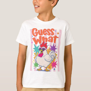 Raad eens wat kippenkont grappige retro kip t-shirt