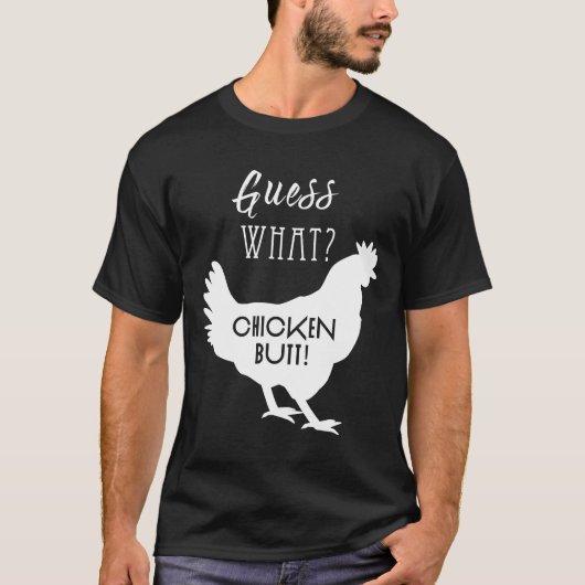 Raad eens wat kippenkont witte ontwerp T-shirt (Voorkant)