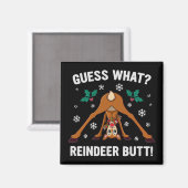 Raad eens wat rendier kont Kerst grap Magneet (Voorkant / Achterkant)