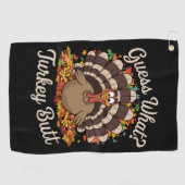 Raad eens wat Turkije maar rare Thanksgiving Golfhanddoek (Horizontaal)