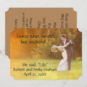 Raad eens wat we met huwelijkskoninklijke aankondi kaart (Voorkant / Achterkant)