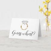 Raad eens wat we zijn verloofde diamanten ring kaart (Gele Bloem)