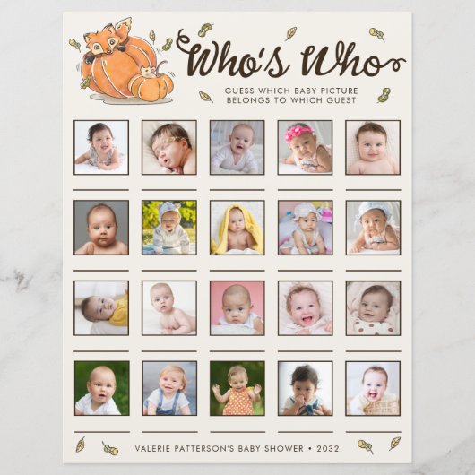 Raad eens welk Baby shower van het Afbeelding van (Voorkant)