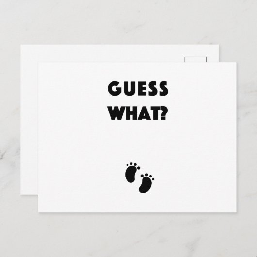 Raad eens welke aankondiging van de zwangerschap briefkaart (Voorkant / Achterkant)