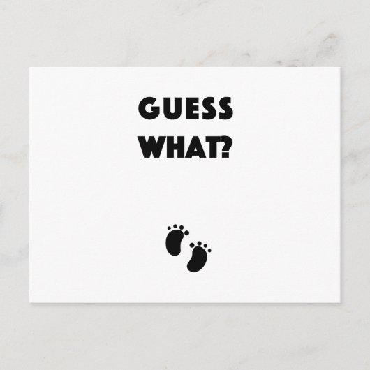 Raad eens welke aankondiging van de zwangerschap briefkaart (Voorkant)