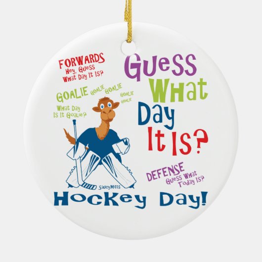 Raad eens welke dag Goalie is Keramisch Ornament (Achterkant)