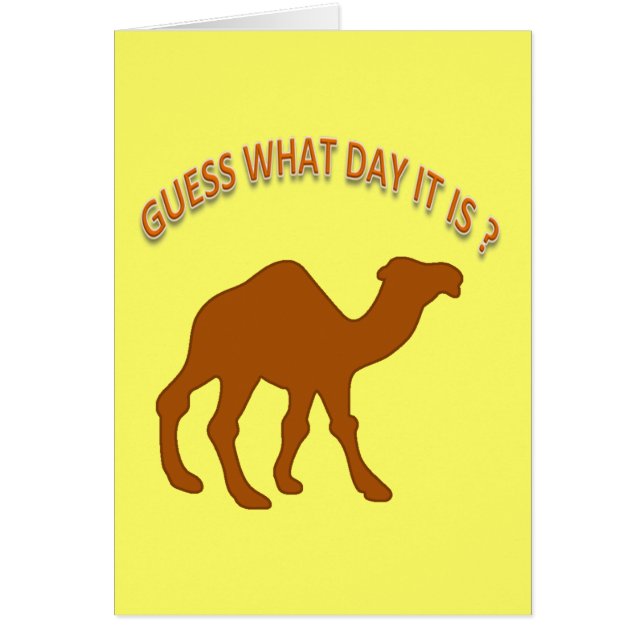 Raad eens welke dag het is? Hump Day Camel - Kaart (Voorkant)