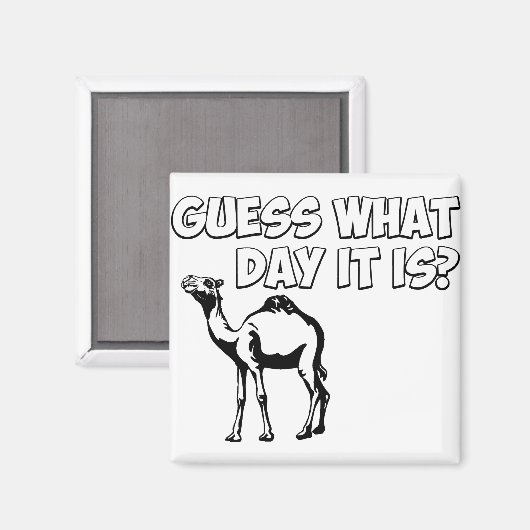 Raad eens welke dag het is? Hump Day Camel Magneet (Voorkant / Achterkant)