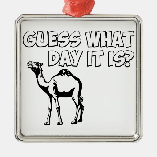 Raad eens welke dag het is? Hump Day Camel Metalen Ornament (Voorkant)