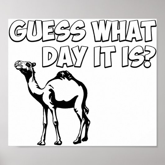 Raad eens welke dag het is? Hump Day Camel Poster (Voorkant)