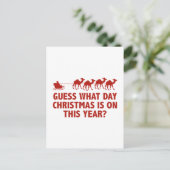 Raad eens welke dag kerst is dit jaar? feestdagenkaart (Staand voorkant)