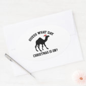 Raad eens welke dag Kerstmis is? O ja! Ovale Sticker (Envelop)