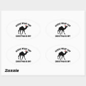 Raad eens welke dag Kerstmis is? O ja! Ovale Sticker (Vel)