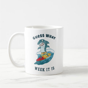 Raad eens welke week het is grappig haai koffiemok