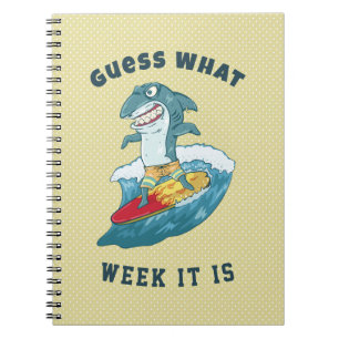 Raad eens welke week het is grappig haai notitieboek