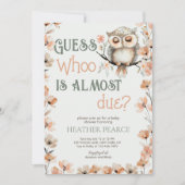 Raad eens Whoo Woodland Owl Baby shower Kaart (Voorkant)