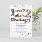 Raad eens wie 2 koekjes met sprinkles draait kaart (Staand voorkant)