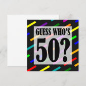 Raad eens wie 50 uitnodigingen van de Birthday Par (Voorkant / Achterkant)