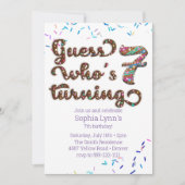 Raad eens wie 7 Sprinkles Cookie Verjaardag draait Kaart (Voorkant)