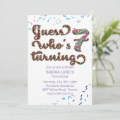 Raad eens wie 7 Sprinkles Cookie Verjaardag draait Kaart (Staand voorkant)