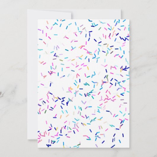 Raad eens wie 7 Sprinkles Cookie Verjaardag draait Kaart (Achterkant)